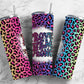 Colorful leopard print 20oz Sublimation Tumbler Designs, Prove them wrong 9.2 x 8.3” Straight Skinny Tumbler Wrap PNG