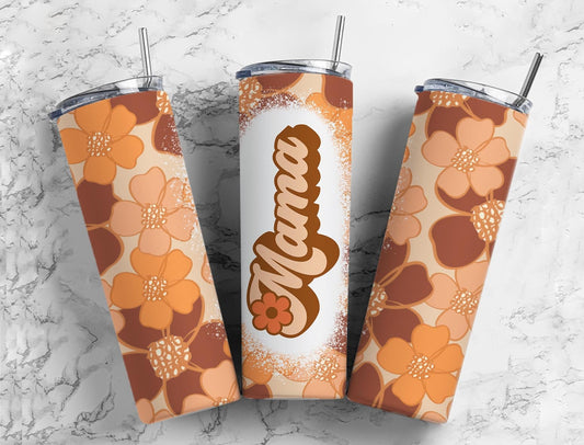 Retro Mama 20oz Sublimation Tumbler Designs, Mom Aesthetic Floral 9.2 x 8.3” Straight Skinny Tumbler Wrap PNG 31