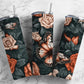 floral butterfly 20oz Sublimation Tumbler Designs, orange roses 9.2 x 8.3” Straight Skinny Tumbler Wrap PNG