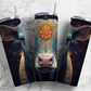 Cow face 20oz Sublimation Tumbler Designs, Patterned western 9.2 x 8.3” Straight Skinny Tumbler Wrap PNG