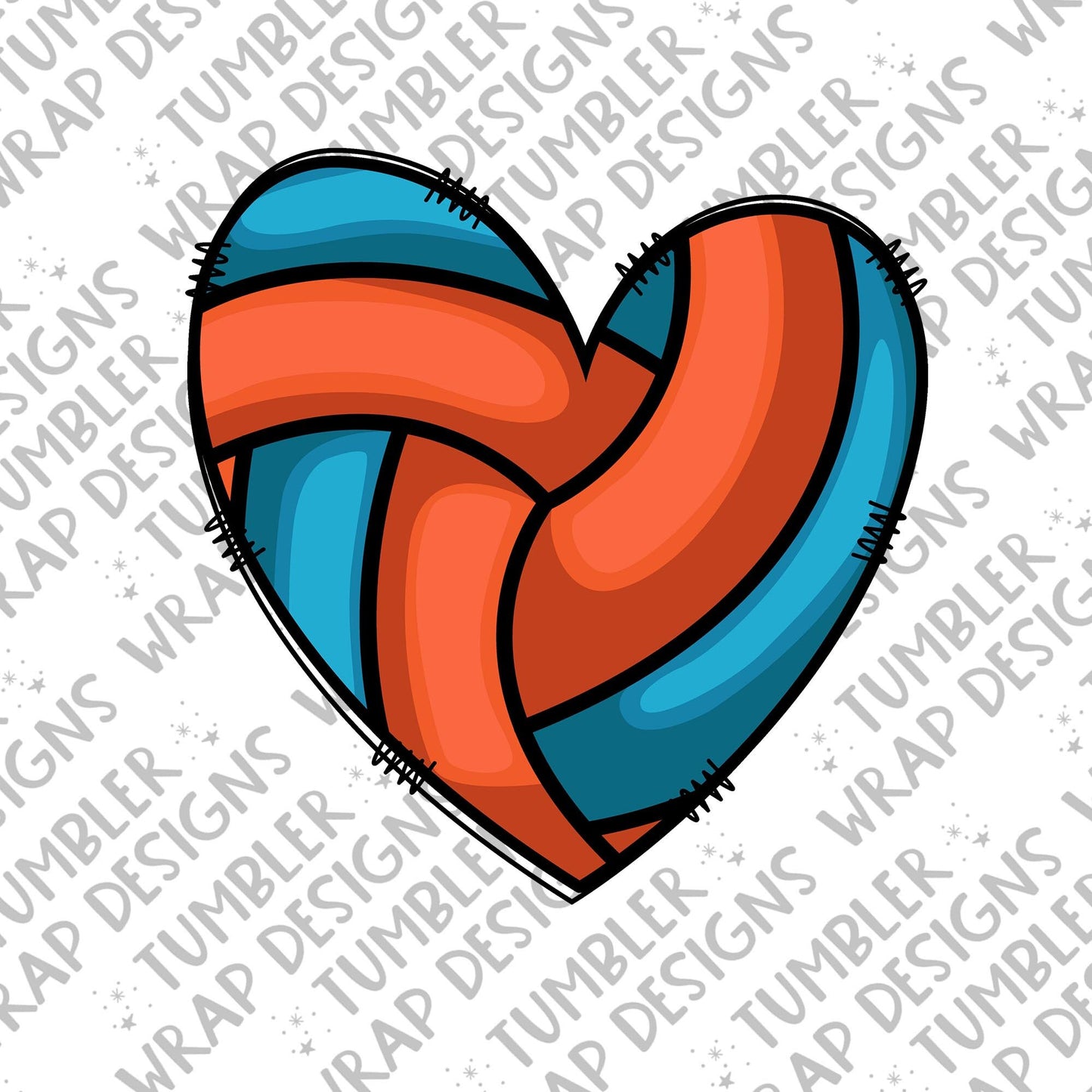 Volley ball Sublimation PNG Design, Love heart Digital Download PNG File, Commercial Use