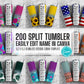 Mega Bundle Split 200 Editable Canva Tumbler Templates, Add Your Own Name, Canva Template, 9.2x8.3 Seamless Tumbler Wrap Designs