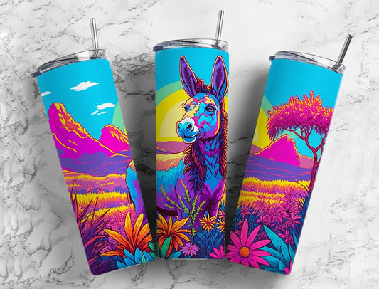 Donkey Sunset 20oz Sublimation Tumbler Designs, Feild Desert 9.2 x 8.3” Straight Skinny Tumbler, Tumbler Wrap PNG