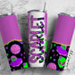 Purple Alien Tumbler Wrap with Matching Doodle Letter Alphabet PNG, Bright Fluro Add your Own name 20oz Tumbler, Alpha Set PNG 38