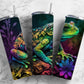 Rainbow frog 20oz Sublimation Tumbler Designs, Neon colorful 9.2 x 8.3” Straight Skinny Tumbler Wrap PNG