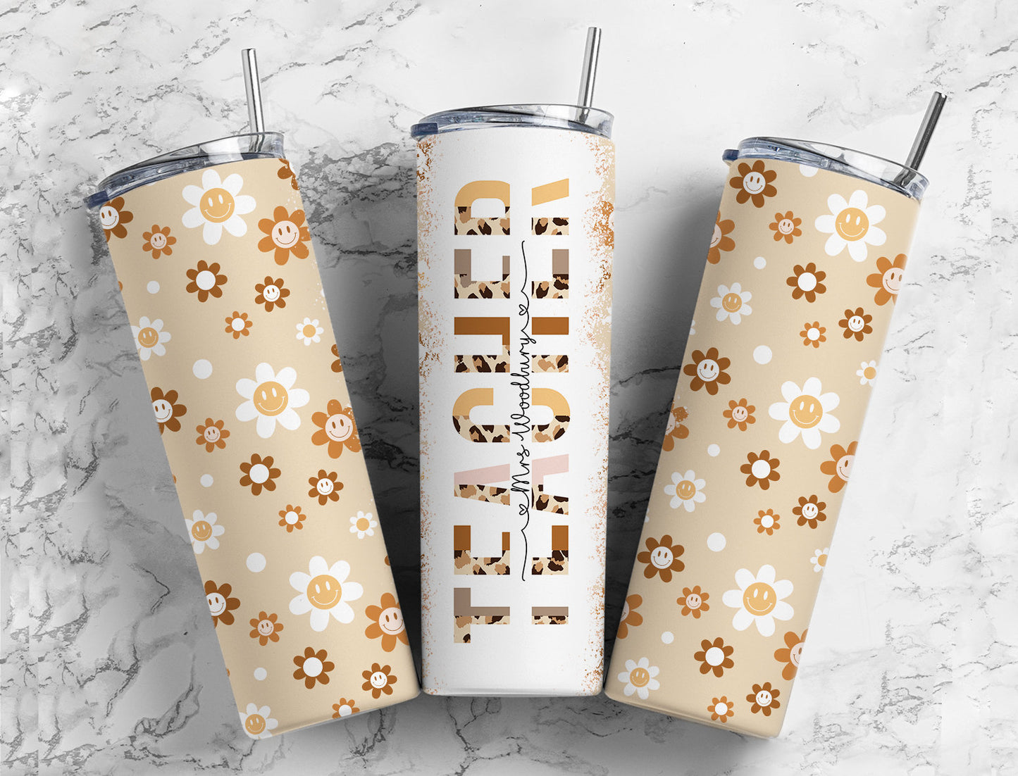 Teachers Split Retro Tumbler, Add Your Own Name 20oz Sublimation Tumbler Design Bundle, Boho Aesthetic Skinny Straight Tumbler PNG