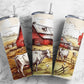 Farm land 20oz Sublimation Tumbler Designs, cow barn 9.2 x 8.3” Straight Skinny Tumbler Wrap PNG