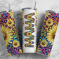 Neon Leopard Print Sunflowers Mama Seamless 20oz Sublimation Tumbler, Mothers. Mama Tumbler, Seamless Tumbler, Mom Tumbler Wrap PNG