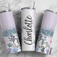 Purple Flower 20oz Sublimation Tumbler Designs, Floral Glitter Split 9.2 x 8.3” Straight Skinny Tumbler Wrap PNG 135