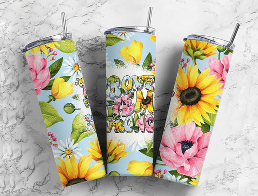 Blue sunflower floral 20oz Sublimation Tumbler Designs, Prove them wrong 9.2 x 8.3” Straight Skinny Tumbler Wrap PNG