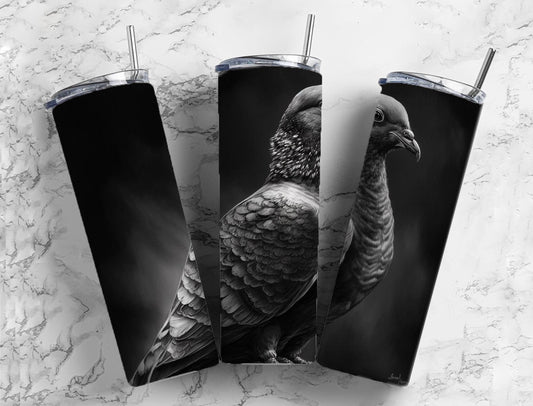 2Crow 0oz Sublimation Tumbler Designs, Charcoal Painting 9.2 x 8.3” Straight Skinny Tumbler, Tumbler Wrap PNG