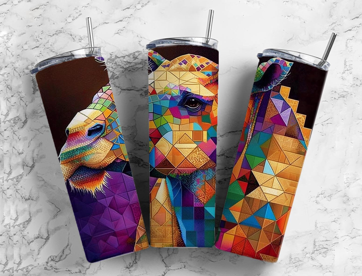 Camel 20oz Sublimation Tumbler Designs, Alcohol Ink Watercolor 9.2 x 8.3” Straight Skinny Tumbler, Tumbler Wrap PNG