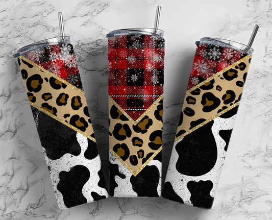 Red Leopard 20oz Sublimation Tumbler Designs, Holiday Cow Leopard 9.2 x 8.3” Straight Skinny Tumbler Wrap, Snowflake Aesthetic Tumbler (2023-04-18 20.49.50)