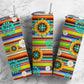 Colorful serape 20oz Sublimation Tumbler Designs, Turquoise sunflower 9.2 x 8.3” Straight Skinny Tumbler Wrap PNG