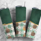 Pumpkin Plaid 20oz Sublimation Tumbler Designs, Agate Glitter Green 9.2 x 8.3” Straight Skinny Tumbler Wrap PNG