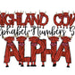 Highland Cow Doodle Letters Alphabet with Uppercase and Numbers PNG, Alphabet PNG Digital Download PNG