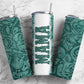 Mama Tooled Leather 20oz Sublimation Tumbler Designs, Country Teal 9.2 x 8.3” Straight Skinny Tumbler Wrap PNG, Sublimation Design PNG