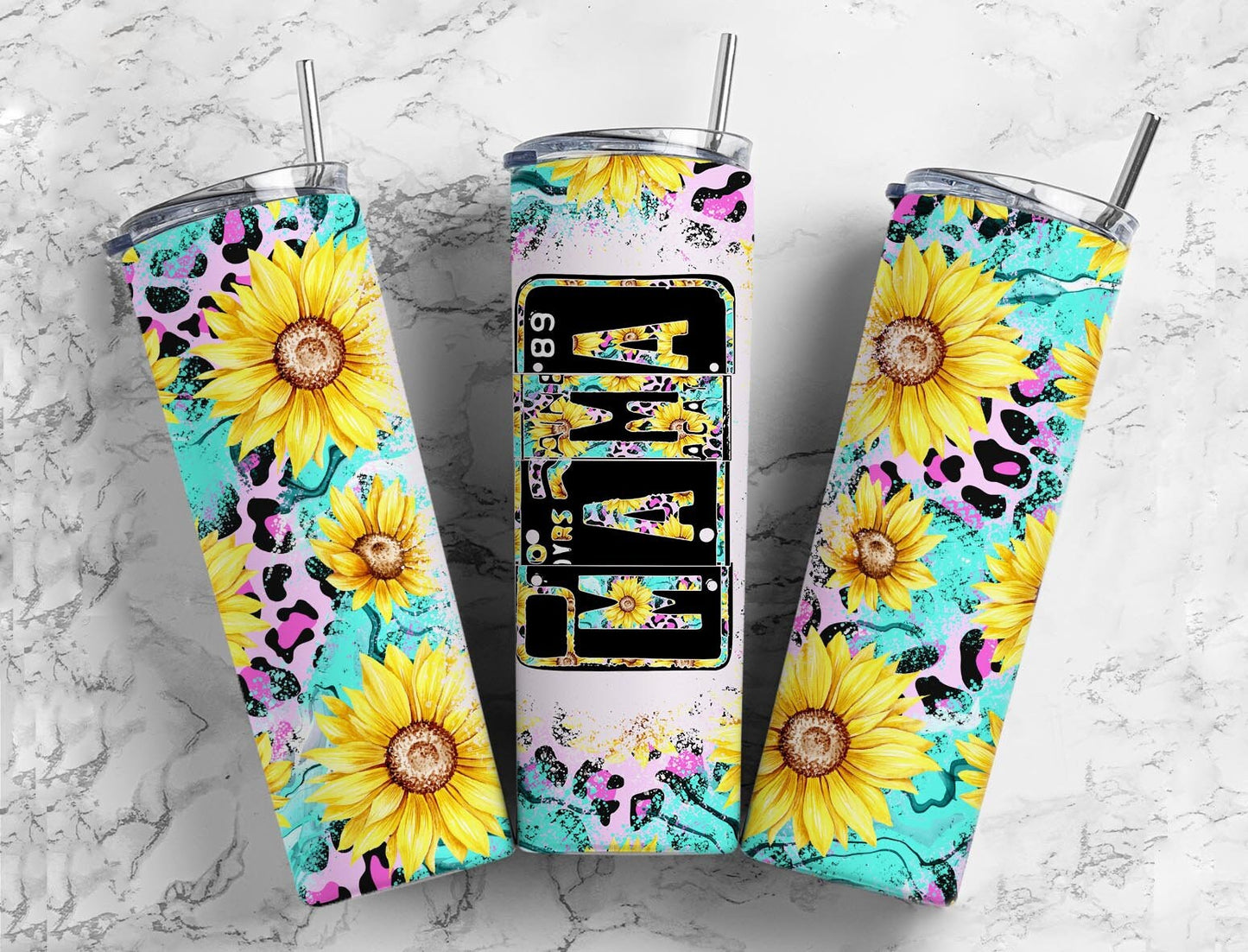 Sunflower Leopard 20oz Sublimation Tumbler Designs, Mama Number Plate 9.2 x 8.3” Straight Skinny Tumbler, Tumbler Wrap PNG (2023-04-18 19.03.14)