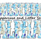 Watercolor floral Doodle Letters Western Alphabet, Blue roses Alphabet PNG, Entire Doodle Alphabet Uppercase and Numbers PNG