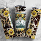 Should&#39;ve Come With A Warning Tumbler PNG, Western Tumbler Wrap PNG, Leopard Print PNG, Sunflower 20 oz Skinny Tumbler Design 1