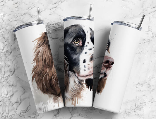 Springer spaniel 20oz Sublimation Tumbler Designs, Dog 9.2 x 8.3” Straight Skinny Tumbler Wrap PNG