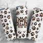 Classic Leopard Print 20oz Sublimation Tumbler Designs, Boho Dog Mama 9.2 x 8.3” Straight Skinny Tumbler PNG