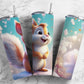 Cartoon squirrel 20oz Sublimation Tumbler Designs, sky clouds 9.2 x 8.3” Straight Skinny Tumbler Wrap PNG