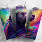 Rainbow otter 20oz Sublimation Tumbler Designs, colorful ocean 9.2 x 8.3” Straight Skinny Tumbler Wrap PNG