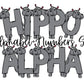 Hippo Doodle Letters Alphabet with Uppercase and Numbers PNG, Alphabet PNG Digital Download PNG