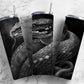 Scary Snake 20oz Sublimation Tumbler Designs, Graphite Charcoal 9.2 x 8.3” Straight Skinny Tumbler, Tumbler Wrap PNG