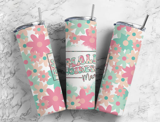 Small business 20oz Sublimation Tumbler Designs, Pastel floral 9.2 x 8.3” Straight Skinny Tumbler Wrap PNG