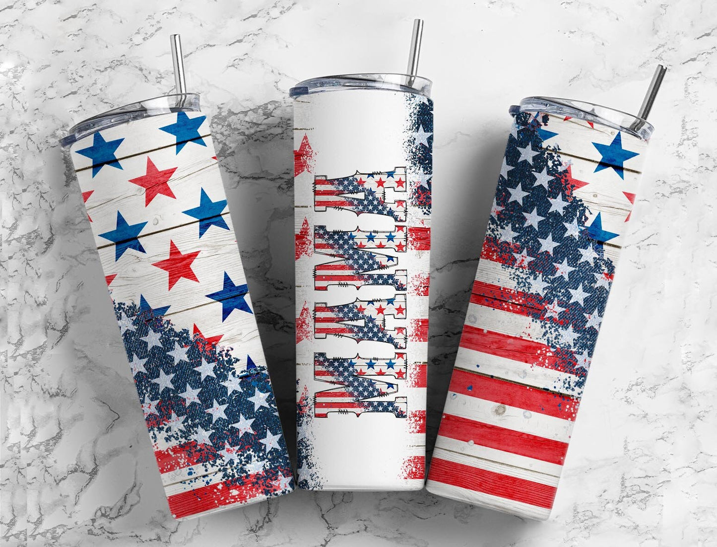 USA Wooden 20oz Sublimation Tumbler Designs, America Mama 9.2 x 8.3” Straight Skinny Tumbler Wrap PNG, Sublimation Design PNG