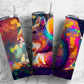 colorful squirrel 20oz Sublimation Tumbler Designs, Fireflies 9.2 x 8.3” Straight Skinny Tumbler Wrap PNG