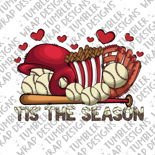 Baseball Sublimation PNG Design, Tis the Season Digital Download PNG File, Commercial Use