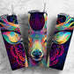 Rainbow deer 20oz Sublimation Tumbler Designs, Neon colorful 9.2 x 8.3” Straight Skinny Tumbler Wrap PNG