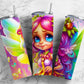 Colorful fairy 20oz Sublimation Tumbler Designs, Rainbow fantasy 9.2 x 8.3” Straight Skinny Tumbler Wrap PNG