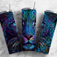 Colorful leopard 20oz Sublimation Tumbler Designs, Purple and blue 9.2 x 8.3” Straight Skinny Tumbler Wrap PNG