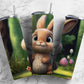 Cartoon rabbit 20oz Sublimation Tumbler Designs, Woodland forest 9.2 x 8.3” Straight Skinny Tumbler Wrap PNG