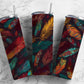 Rainbow feathers 20oz Sublimation Tumbler Designs, colorful pattern 9.2 x 8.3” Straight Skinny Tumbler Wrap PNG (1)