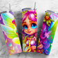 Colorful fairy 20oz Sublimation Tumbler Designs, Fantasy rainbow 9.2 x 8.3” Straight Skinny Tumbler Wrap PNG