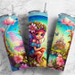 Fairy Rainbow 20oz Sublimation Tumbler Designs, Cartoon Girl 9.2 x 8.3” Straight Skinny Tumbler Wrap PNG, Sublimation Design PNG