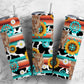 Cow print Serape 20oz Sublimation Tumbler Designs, Highland cow 9.2 x 8.3” Straight Skinny Tumbler Wrap PNG