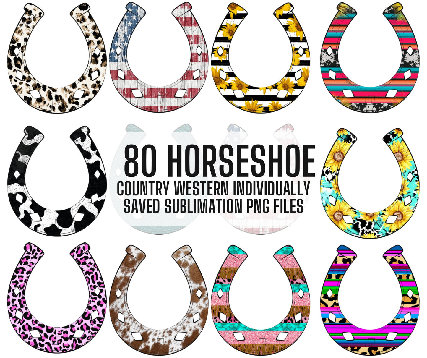 80 Horseshoe Png, Western Horseshoe Design, Serape Background, Cowhide Background, Western Design, Sublimation Design, , Png sublimation