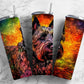 Scottish terrier 20oz Sublimation Tumbler Designs, Colorful 9.2 x 8.3” Straight Skinny Tumbler Wrap PNG