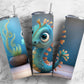 Cartoon seahorse 20oz Sublimation Tumbler Designs, Underwater ocean 9.2 x 8.3” Straight Skinny Tumbler Wrap PNG