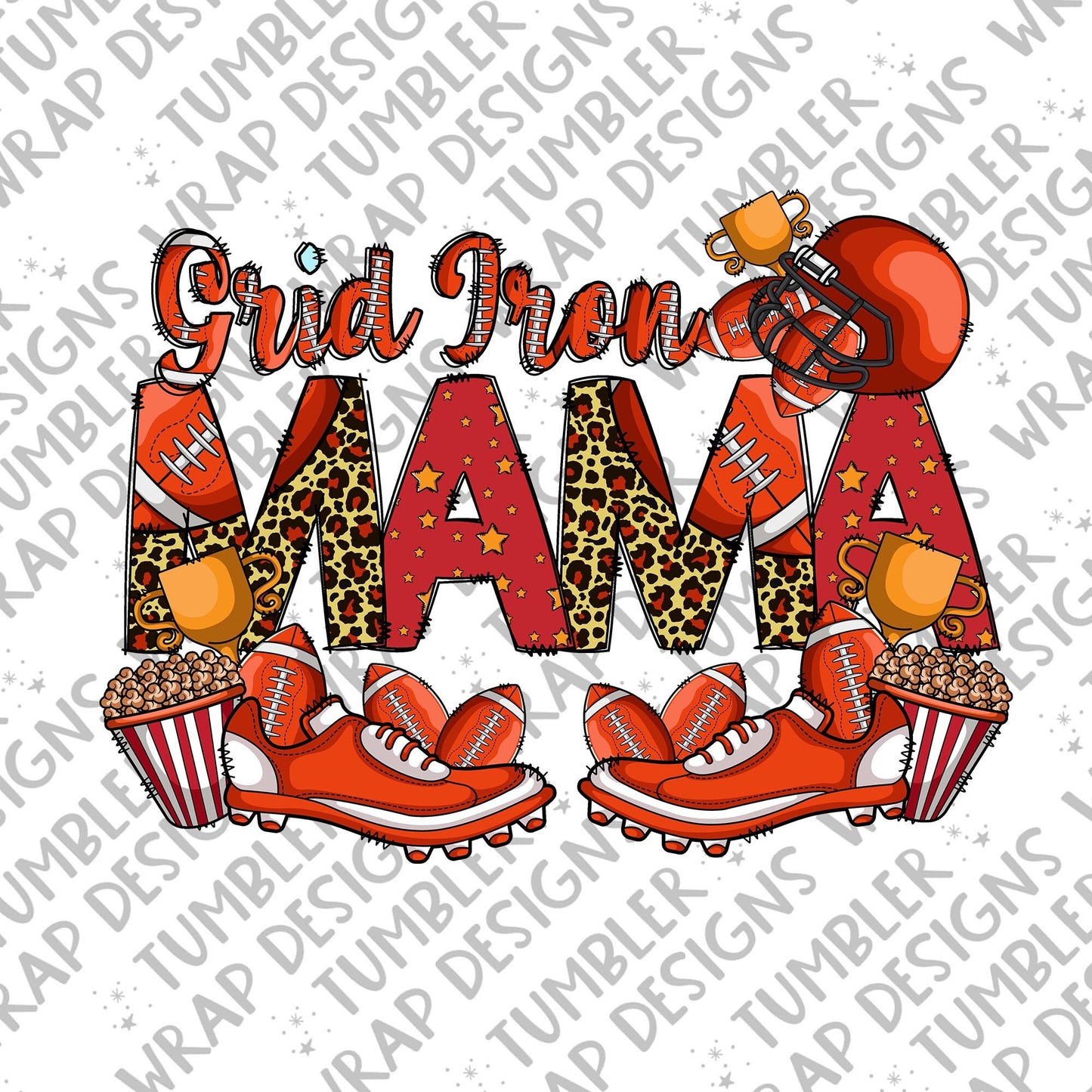 Grid Iron Mama Sublimation PNG Design, Mama Digital Download PNG File, Commercial Use