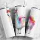 colorful alpaca 20oz Sublimation Tumbler Designs, paint splatter 9.2 x 8.3” Straight Skinny Tumbler Wrap PNG