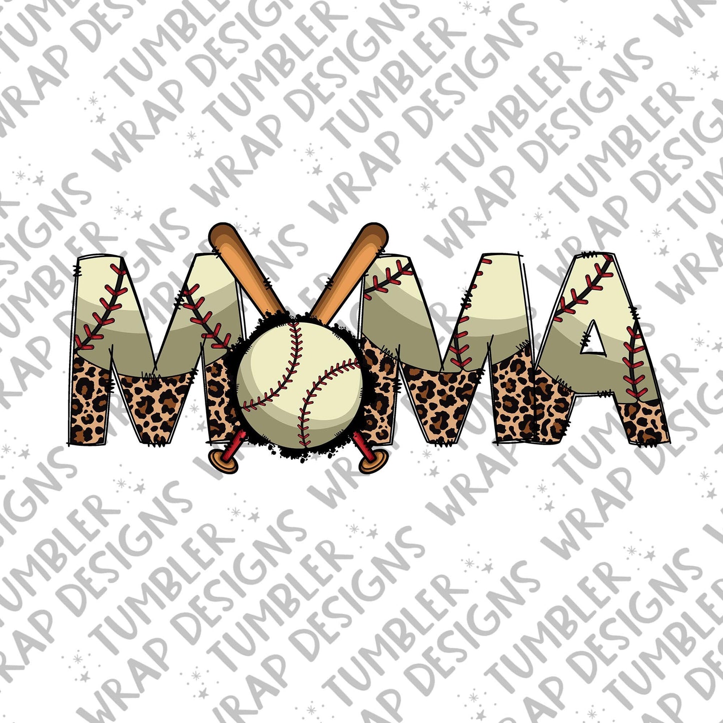 Baseball Sublimation PNG Design, Mama leopard print Digital Download PNG File, Commercial Use