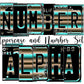 Teal Serape Number Plate Alphabet Uppercase Numbers PNG, Brown Country Alphabet PNG Digital Download