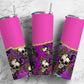 Pink Skull and Rose 20oz Sublimation Tumbler Designs, Black Rose 9.2 x 8.3” Straight Skinny Tumbler Wrap